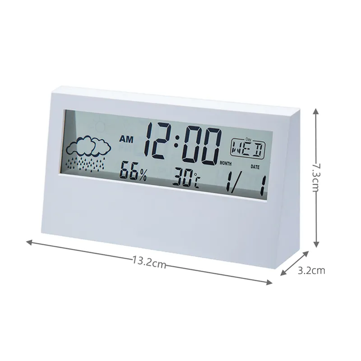 Minimalistisk Digital Vækkeur med Temperatur- og Luftfugtighedsdisplay