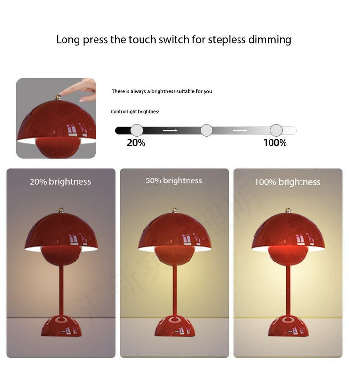 Genopladelig LED Bordlampe med Touch-Control og 8 Farver