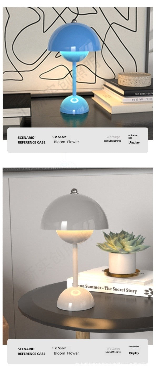 Genopladelig LED Bordlampe med Touch-Control og 8 Farver