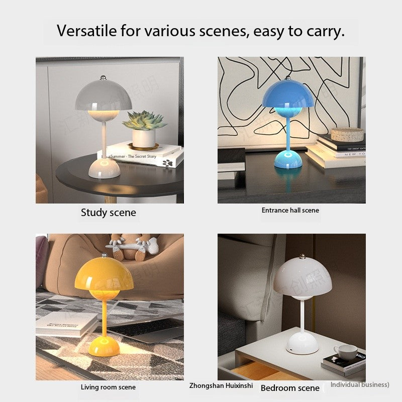 Genopladelig LED Bordlampe med Touch-Control og 8 Farver