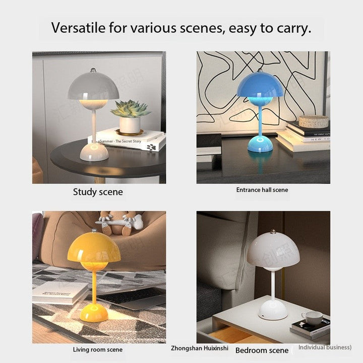 Genopladelig LED Bordlampe med Touch-Control og 8 Farver