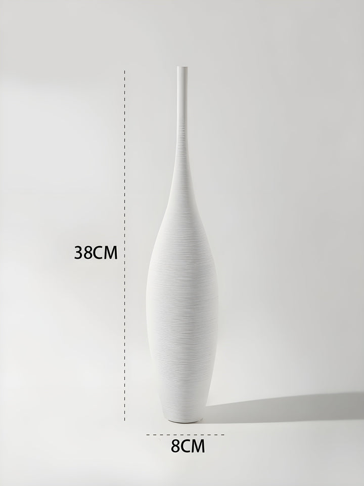 Minimalistisk Håndlavet Keramisk Vase i Sort-hvidt Design