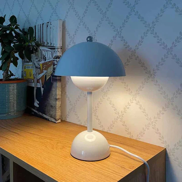 Nordisk Svampe Bordlampe med Justerbar Lysstyrke