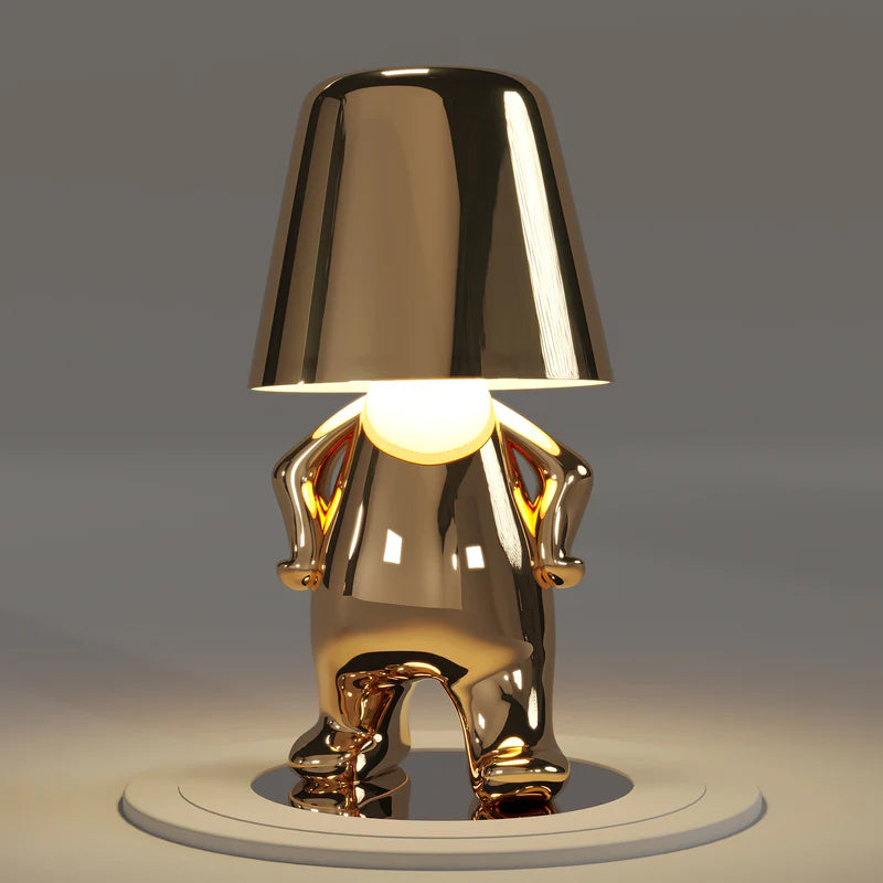 Guld Tænker Mand Bordlampe med Touchkontrol