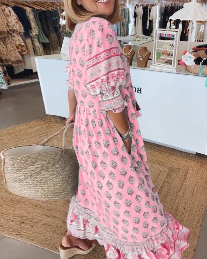 Audrey™ | Boho Midi Fringing Kjole