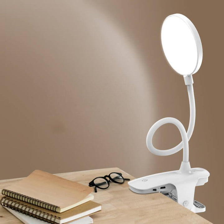 Genopladelig LED Skrivebordslampe med Øjenbeskyttelse og Justerbar Klips