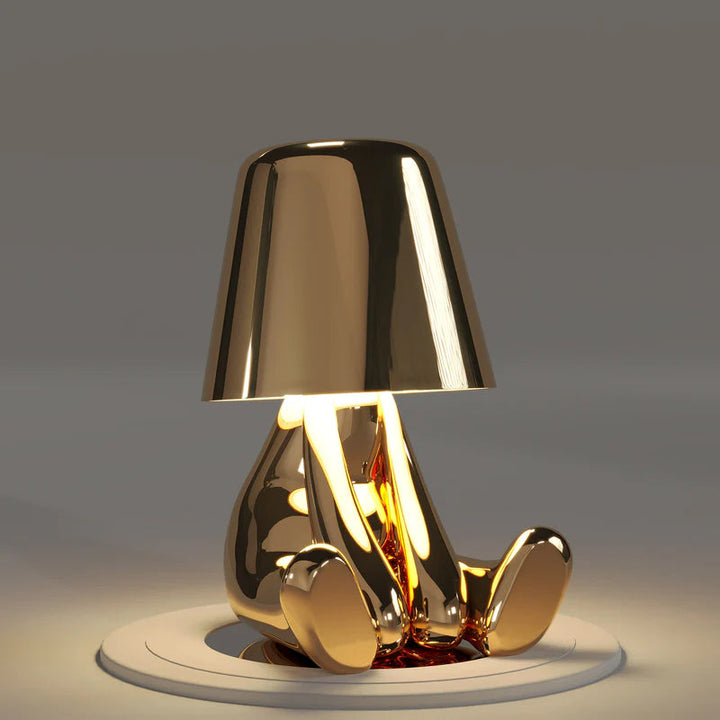 Guld Tænker Mand Bordlampe med Touchkontrol