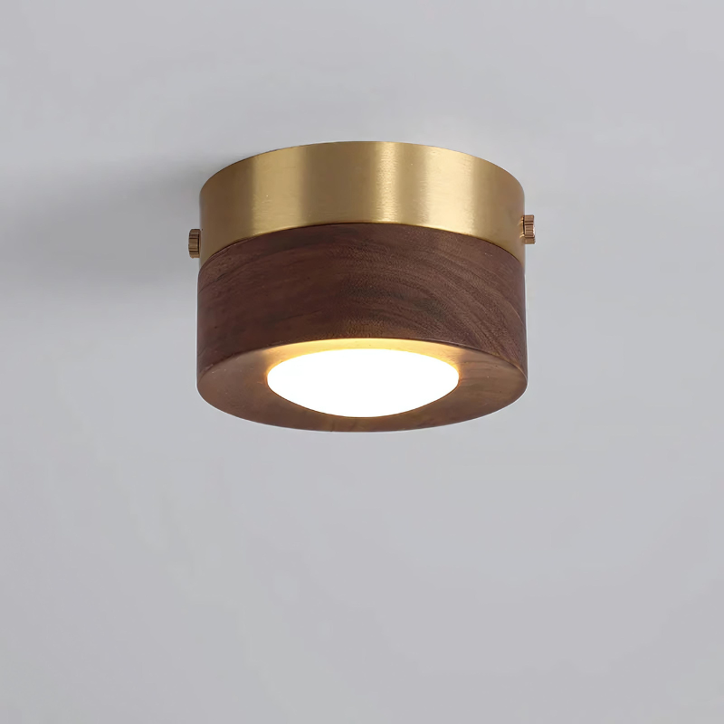 Stilfuld Valnøddetræ LED Loftlampe med Varmt Lys