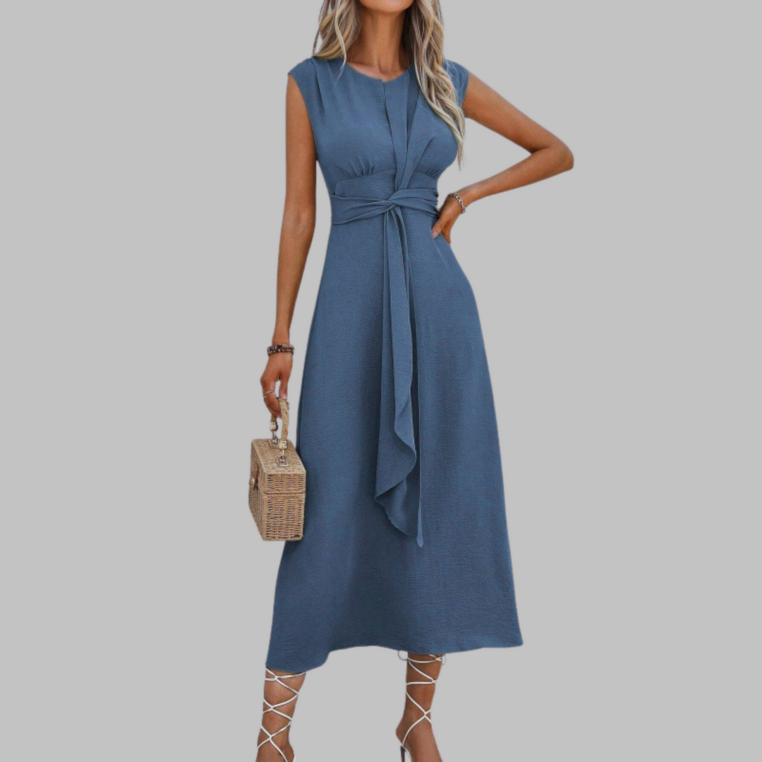 Bridgette™ | Elegant Ærmeløs Maxi Kjole med Rund Hals