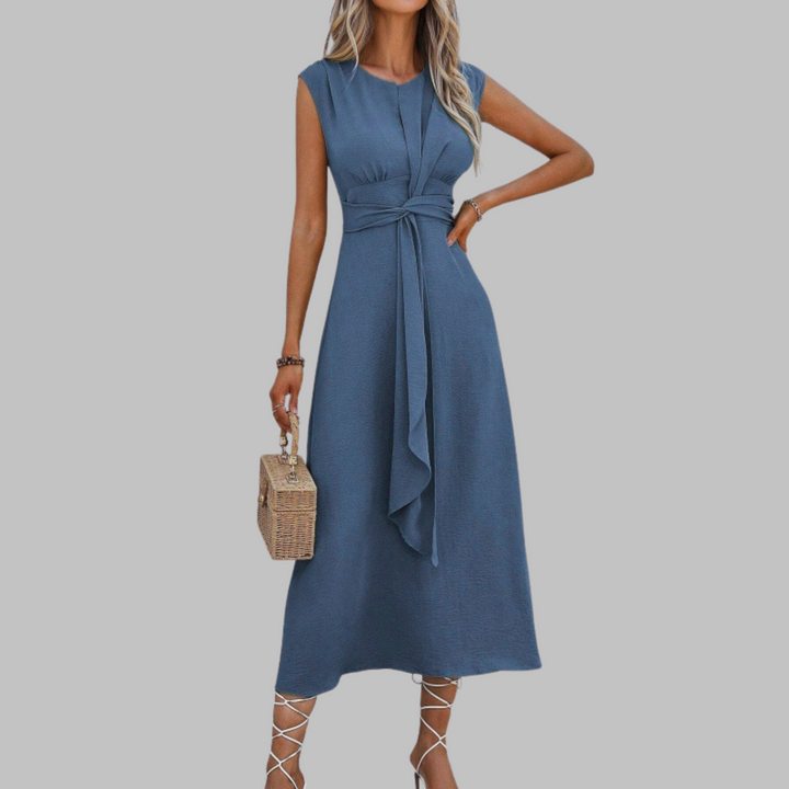 Bridgette™ | Elegant Ærmeløs Maxi Kjole med Rund Hals