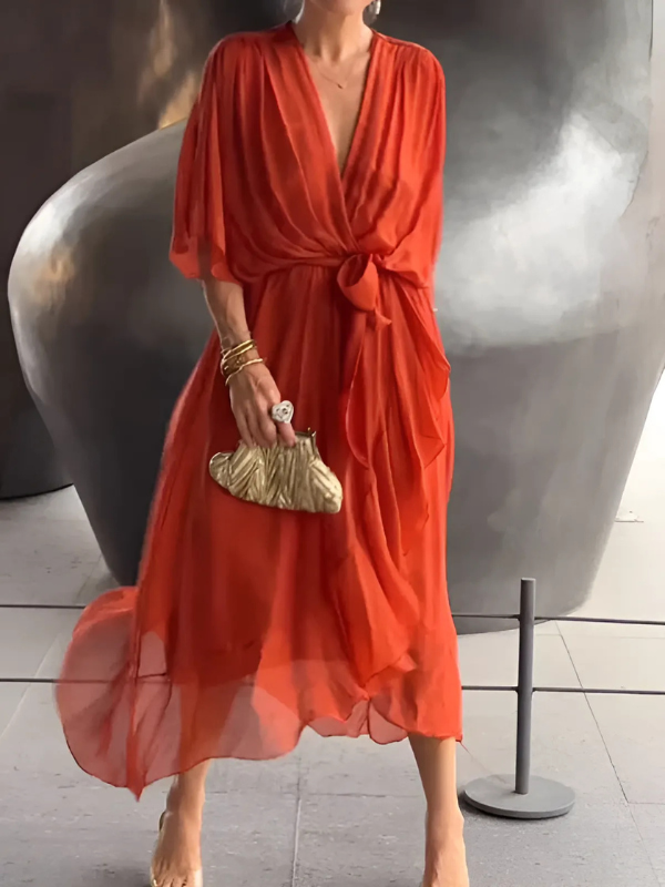 Lori™ | Tidless Wrap Midi Kjole