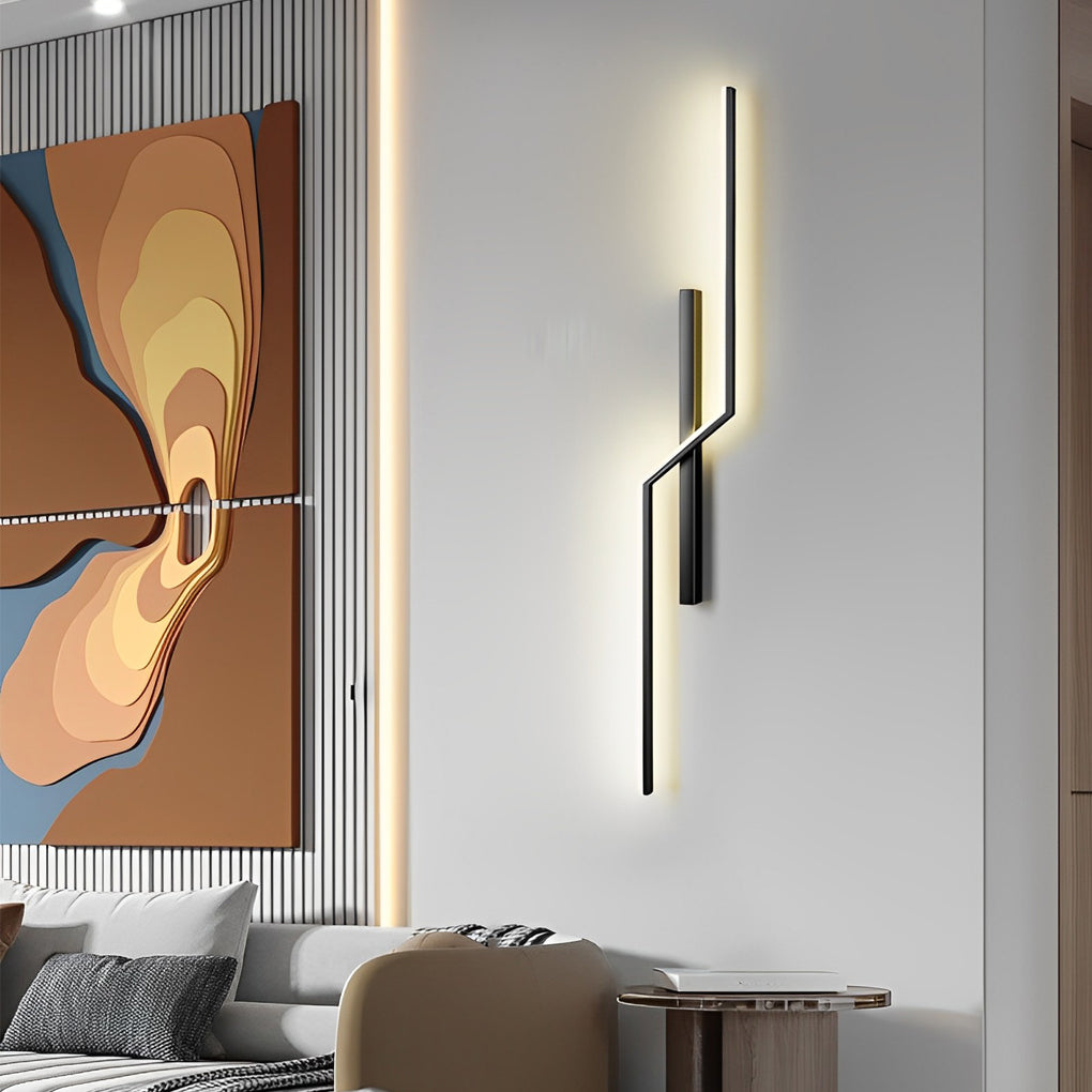 Moderne Sort og Guld LED Væglampe med Minimalistisk Design