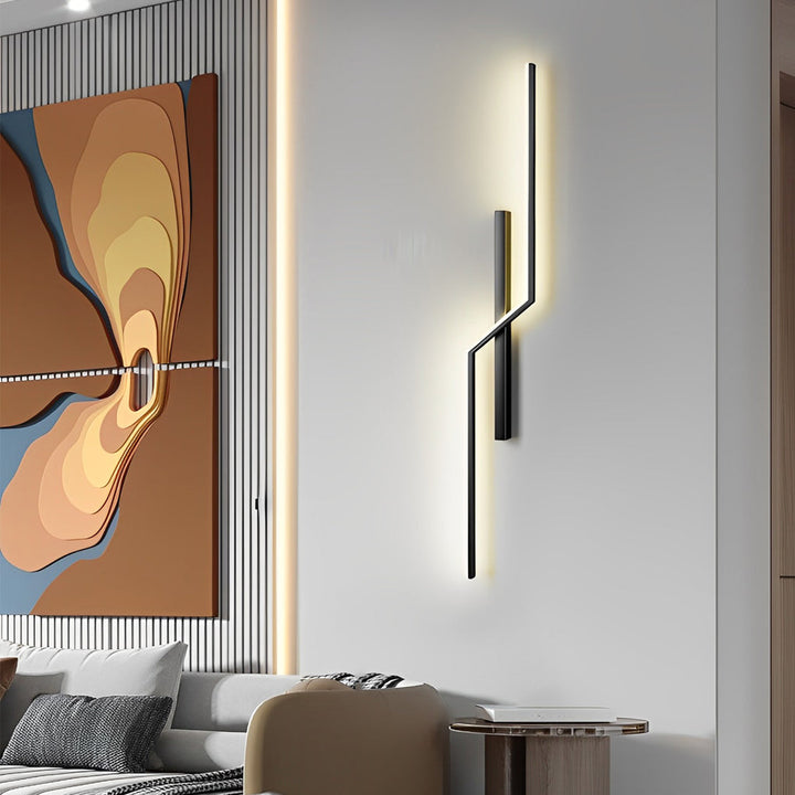Moderne Sort og Guld LED Væglampe med Minimalistisk Design