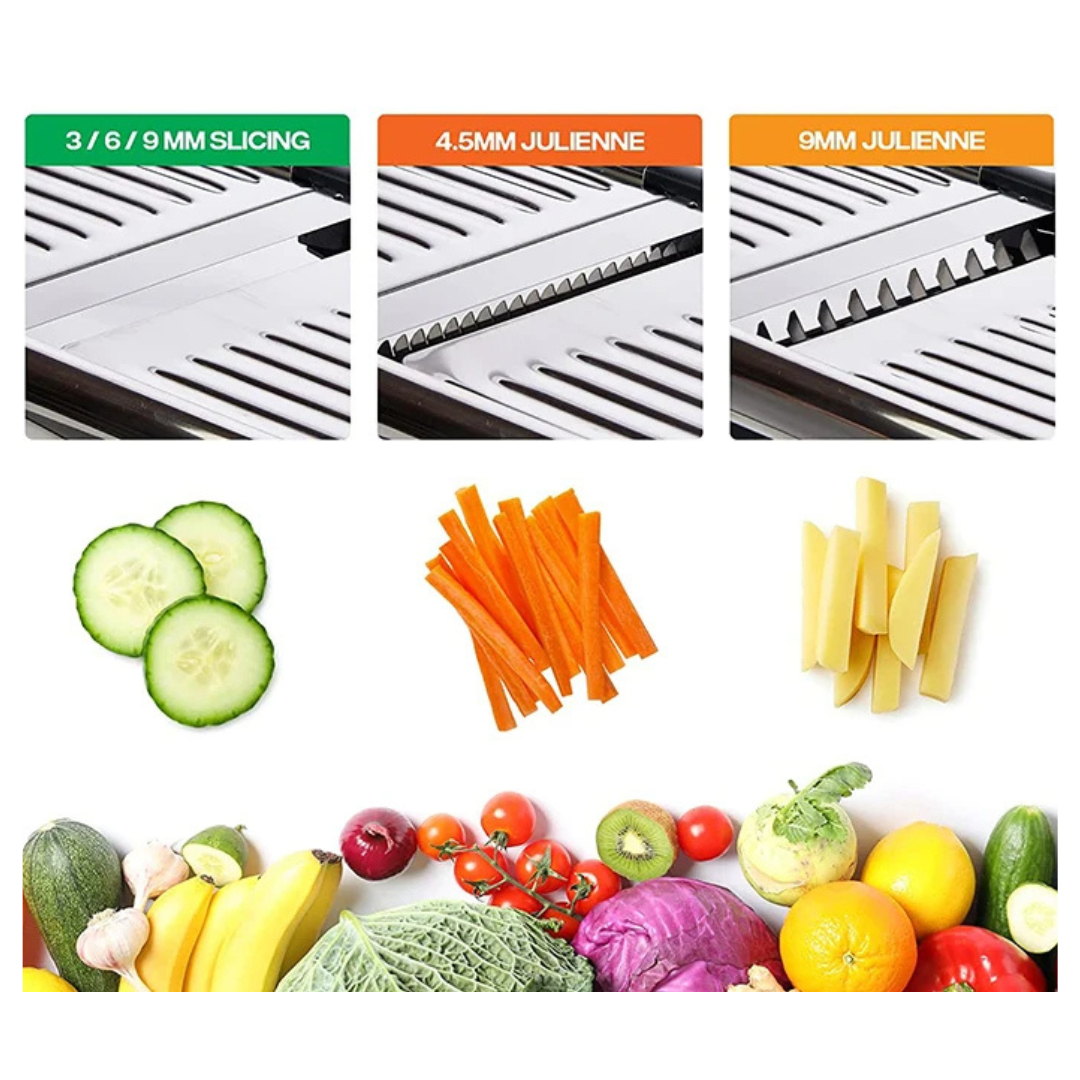 Justerbar Mandolin Slicer i Rustfrit Stål med Skarpe Blade