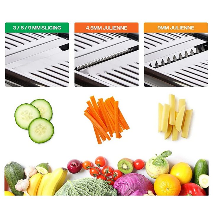 Justerbar Mandolin Slicer i Rustfrit Stål med Skarpe Blade