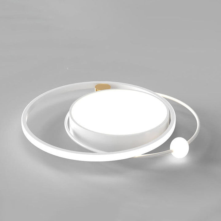 Moderne Rund LED Loftlampe i Sort, Guld eller Hvid