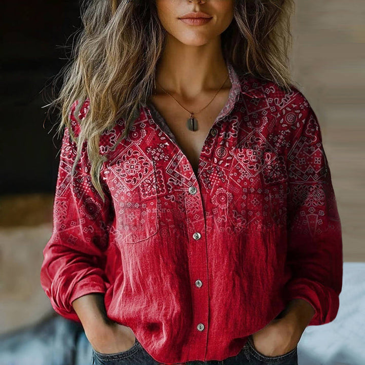Rebecca™ | Vintage Bohemian Mønster Bluse