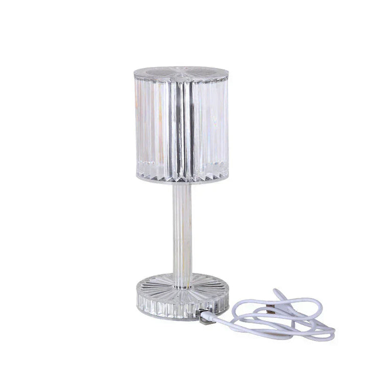 Dæmpbar Krystal Bordlampe med USB Opladning