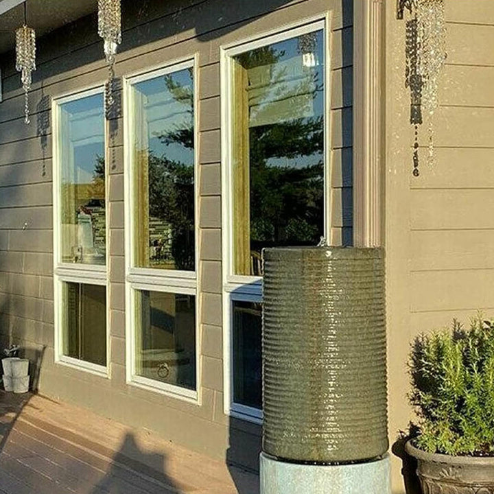 Krystal Glas Vindklokke med Farverige Perler