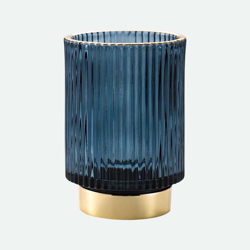 Guldfolie Makeup Organizer i Tonet Glas