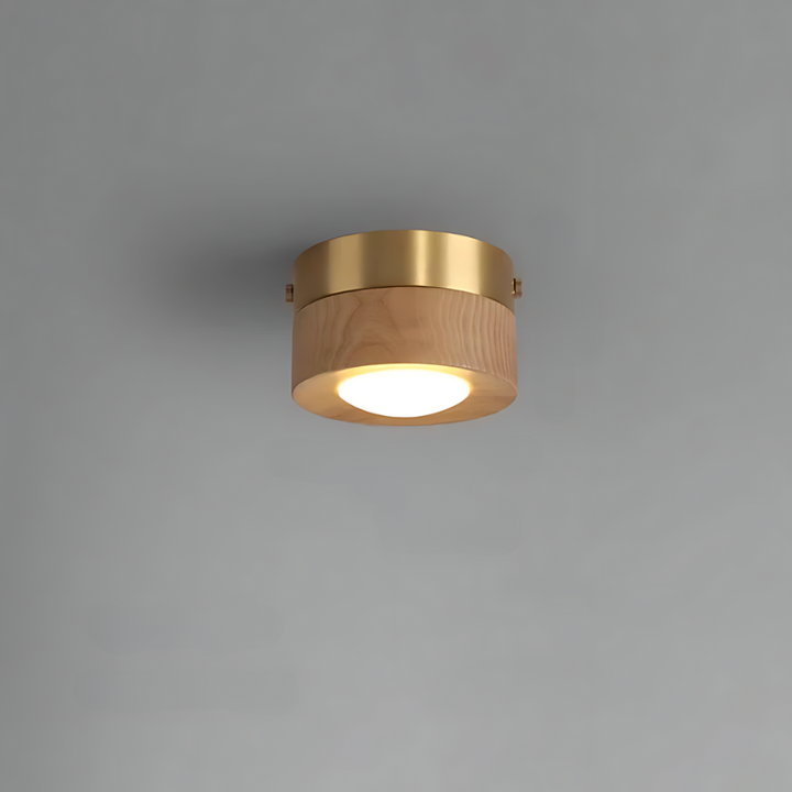 Valnød Loftlampe med Integreret LED Belysning
