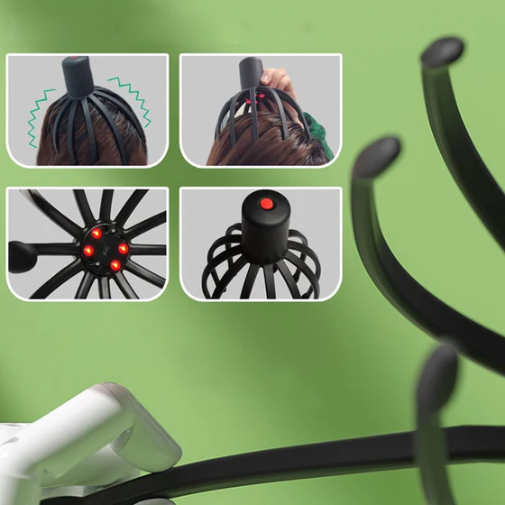 Genopladeligt Blæksprutte Hovedmassageapparat med Vibrationer