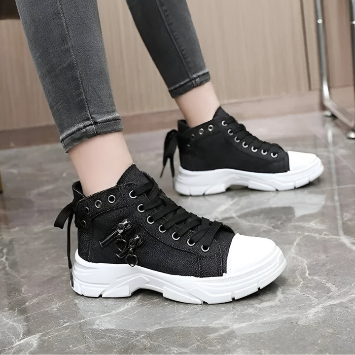 Chunky Sole High Sneakers with Decorative Details