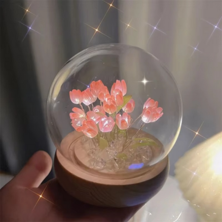Håndlavet Tulipan LED Nattelys Bordlampe