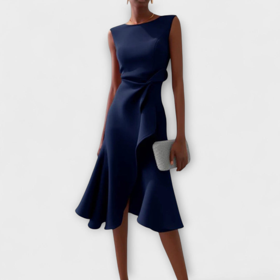 Sheila™ | Draperet Asymmetrisk Midi Kjole