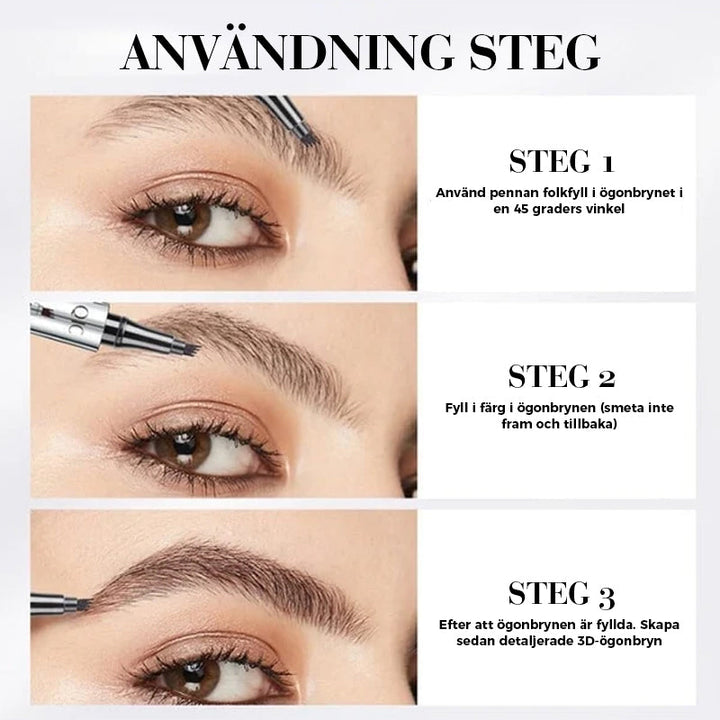 3D Vandtæt Microblading Øjenbrynsblyant med 4-Spids Design