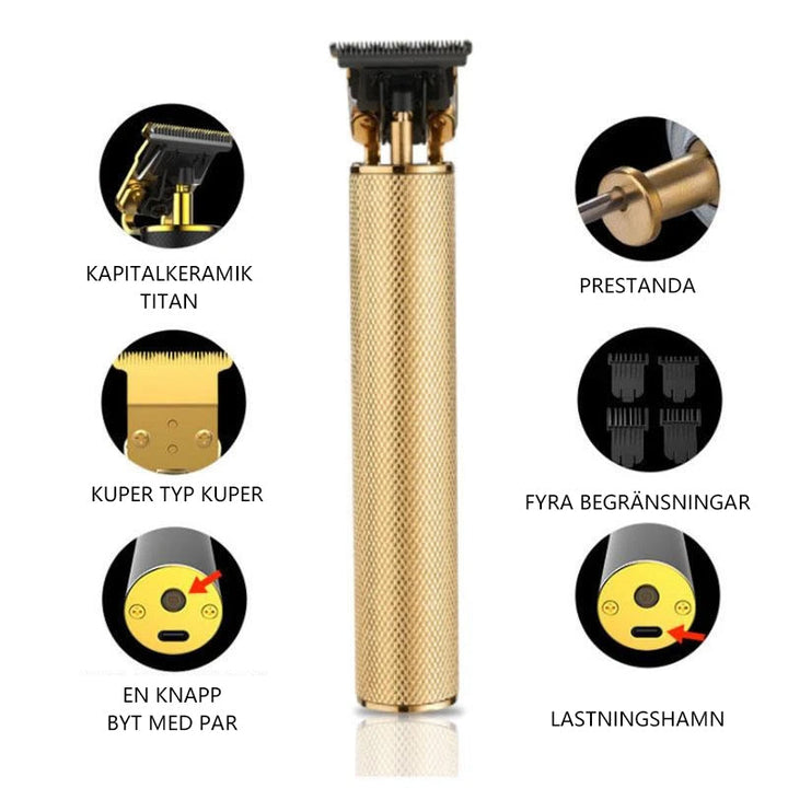 Trådløs Genopladelig Hårklipper med T-Blade til Præcise Klip