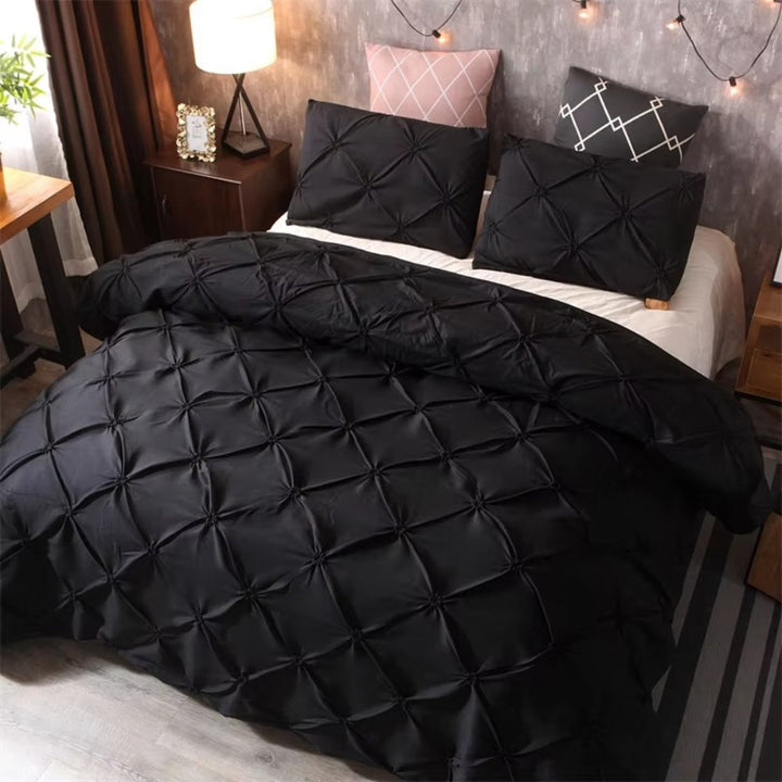Pintuck Duvet Cover Sæt i Mikrofiber - 3 Stykker