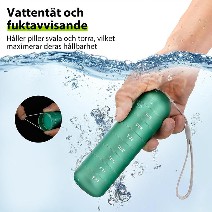 Bærbar 7-dages Pilleorganisator i Aluminium med Vandtæt Design