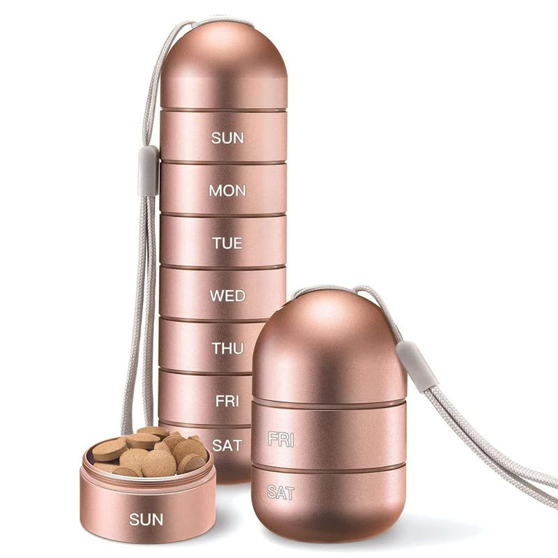 Bærbar 7-dages Pilleorganisator i Aluminium med Vandtæt Design