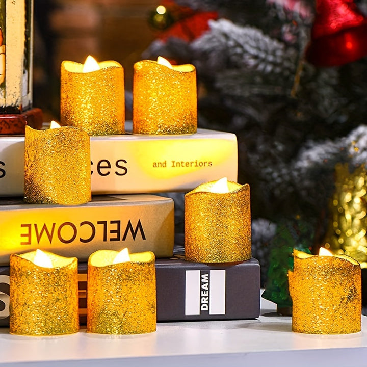 Glitrende LED Stearinlys uden Flamme