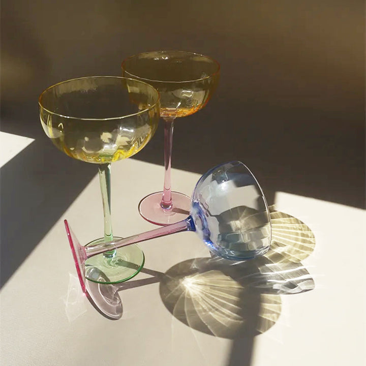 Græskarformede Krystal Champagneglas med Elegant Halsdesign