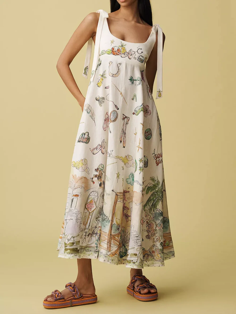 Ayla™ | Midi Kjole med Ballet Tie