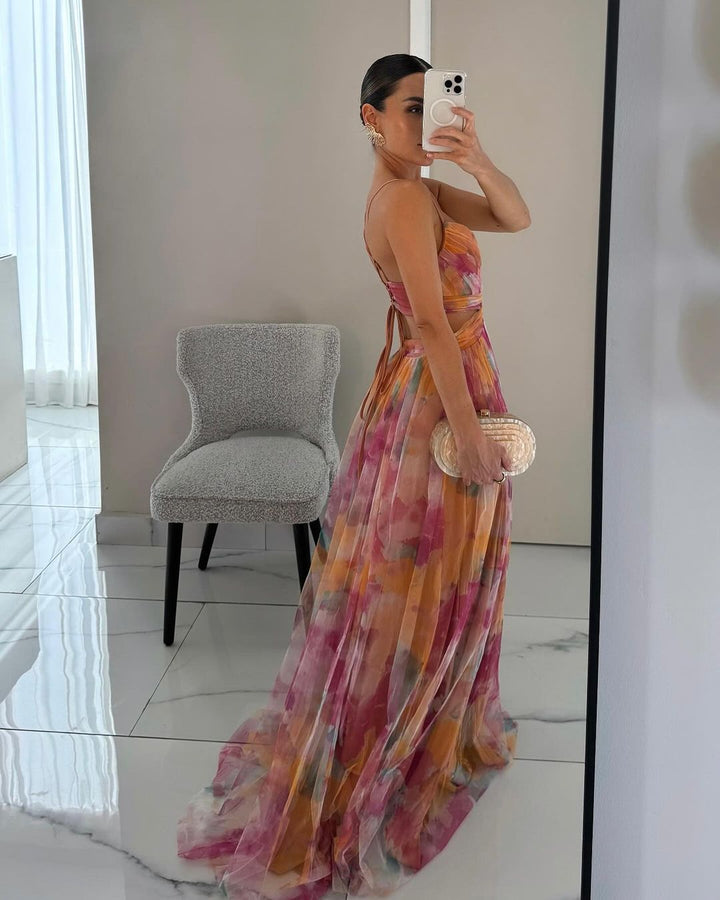 Cindy™ | Smuk blomsterprint maxi kjole