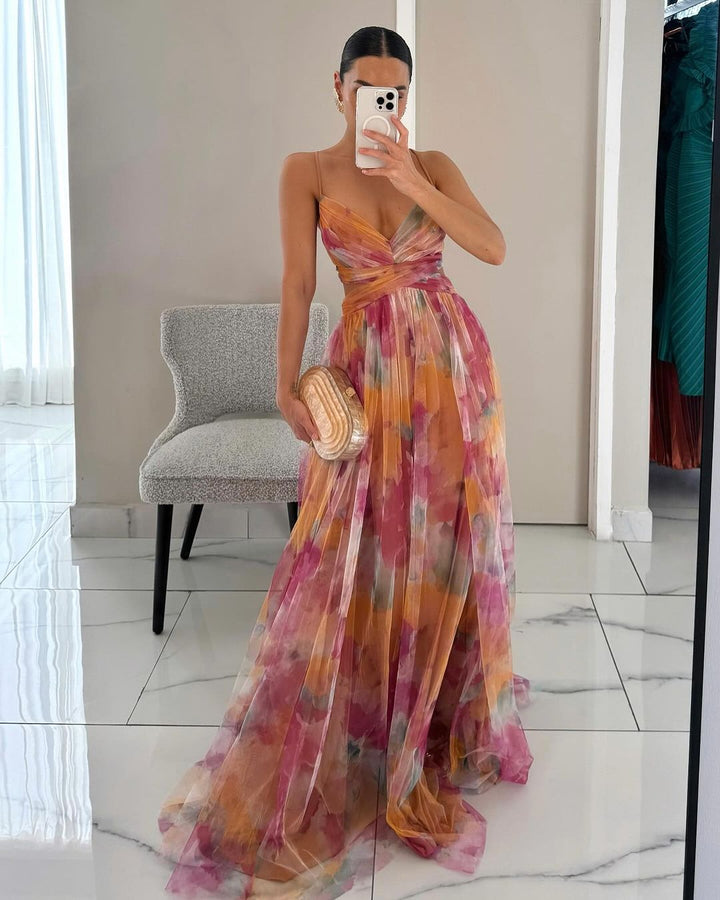 Cindy™ | Smuk blomsterprint maxi kjole