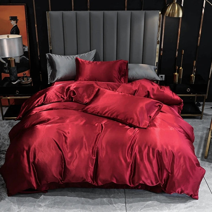 6-delt Silk Microfiber Sengetøjssæt med Dynecover og Pudevar