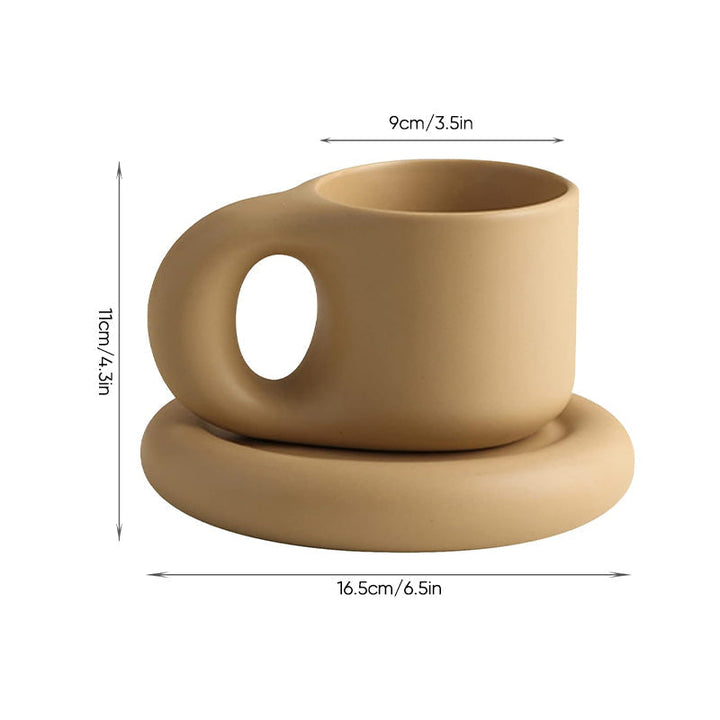 Minimalistisk Keramisk Krus 10 oz med Komfortabelt Greb