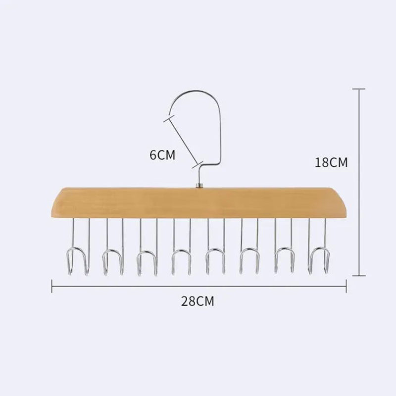 360-Grad Rotations Træ Hanger med 8 Krog til Accessories