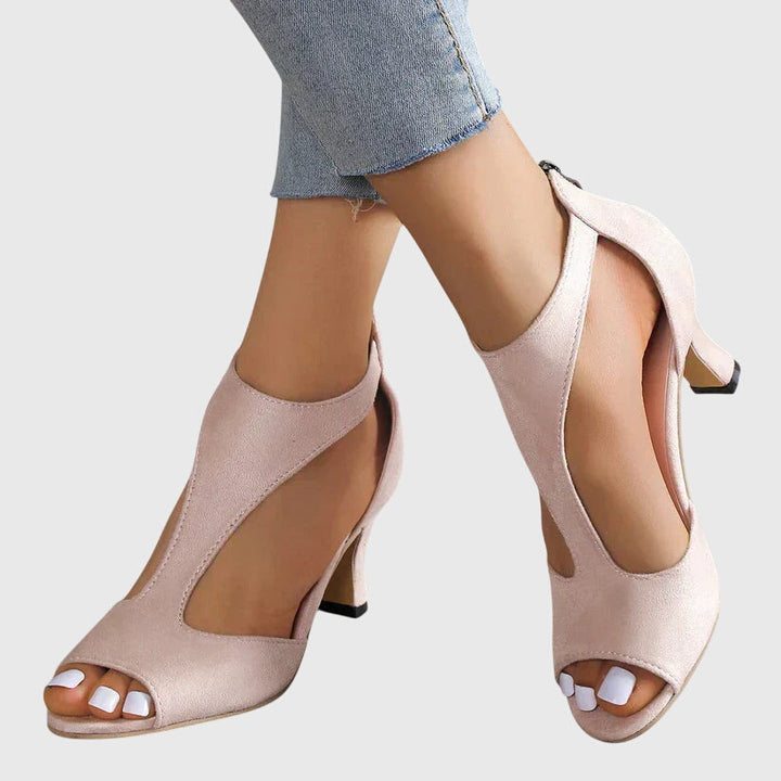 Jana | Dame Cut-Out Peep-Toe Hælsandaler
