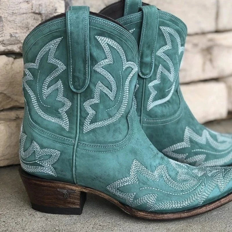 Emma | Dame Stilfulde Cowboystøvler med Western-Broderi