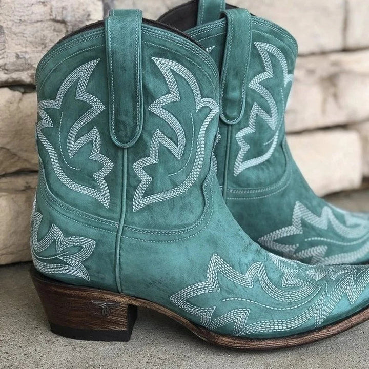 Emma | Dame Stilfulde Cowboystøvler med Western-Broderi