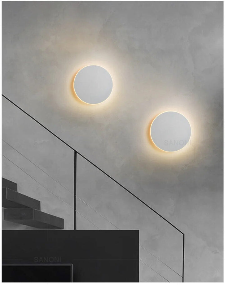 Moderne Rund LED Væglampe med Energibesparende Belysning