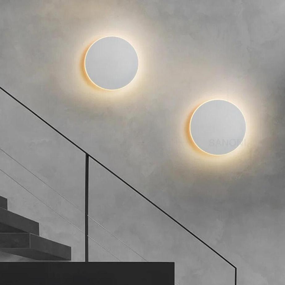 Rund LED Væglampe i Aluminium - Moderne Design 30 cm