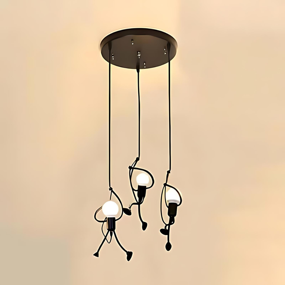 Justerbar Retro Pendellampe i Sort eller Hvid