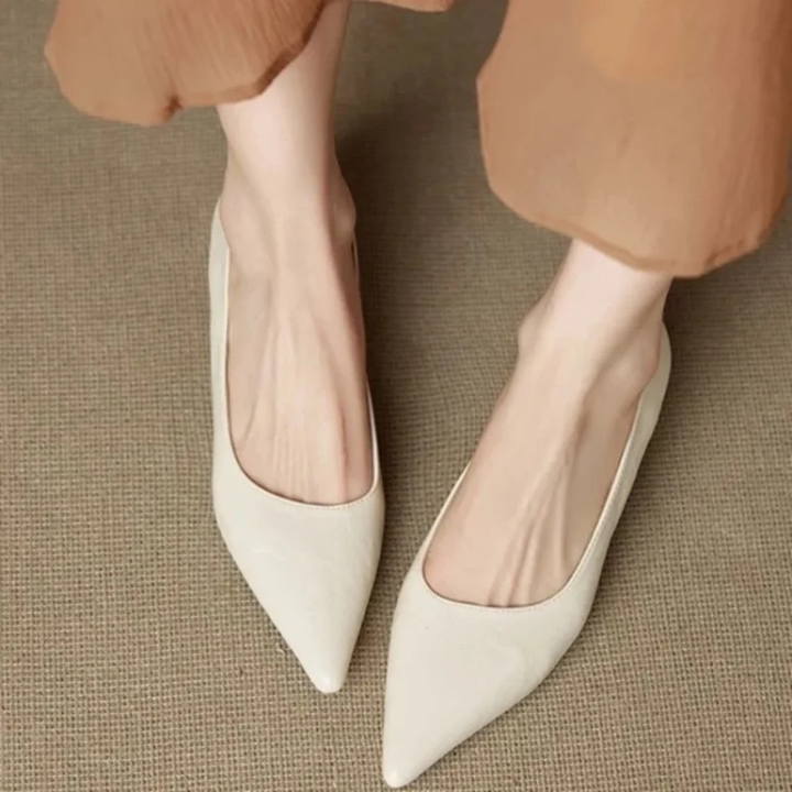 Katharina | Dame Klassiske Spidse Pumps Med Lav Hæl
