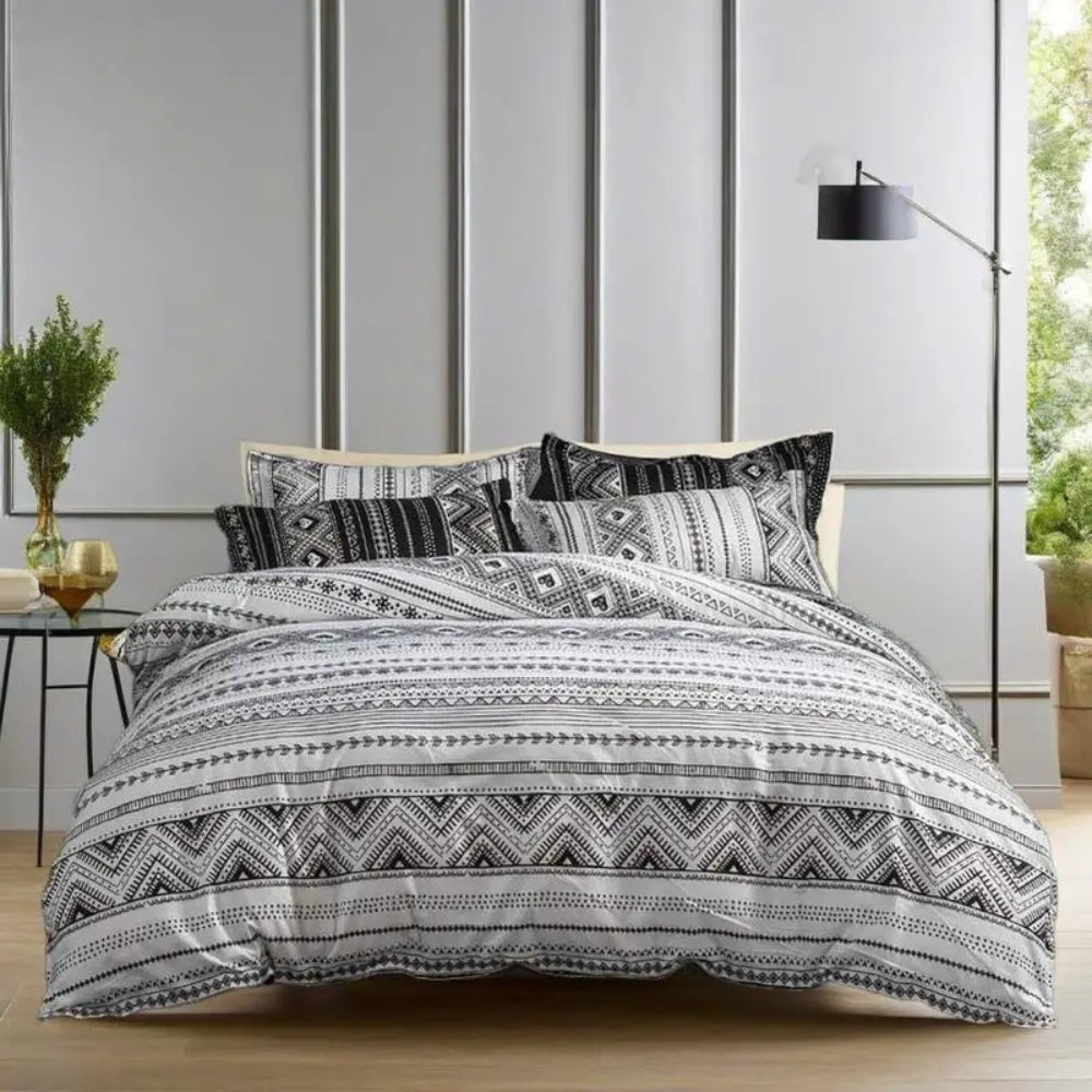 Moderne Geometrisk Dynecover Sæt i Mikrofiber med Tribal Mønster
